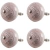 Clayre & Eef 65302 Gałka do drzwi ceramiczna różowy kwiatowy wzór Ø 4x3/6 cm