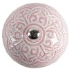 Clayre & Eef 65302 Gałka do drzwi ceramiczna różowy kwiatowy wzór Ø 4x3/6 cm