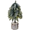 Clayre & Eef 65573 Sztuczna choinka z efektem śniegu 11x11x25 cm