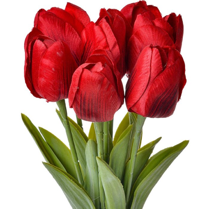 Clayre & Eef 6PL0276 Sztuczny kwiat Tulipany 10x10x32 cm Czerwony