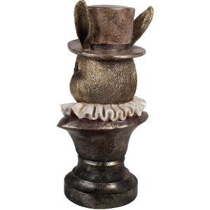 Clayre & Eef 6PR4140 Ozdoba królik 19x16x35 cm antyczny brąz