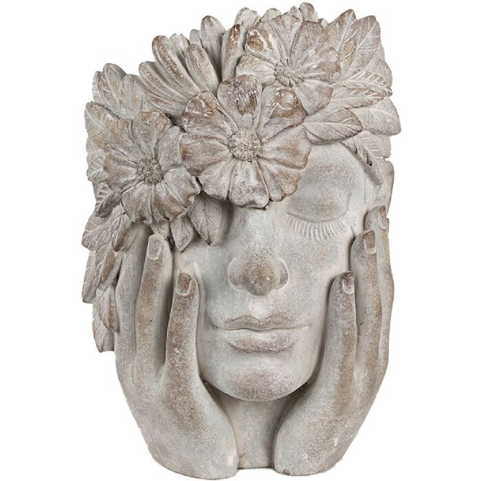 Clayre & Eef 6TE0500 Doniczka Flower Woman Grey 27x22x31 cm