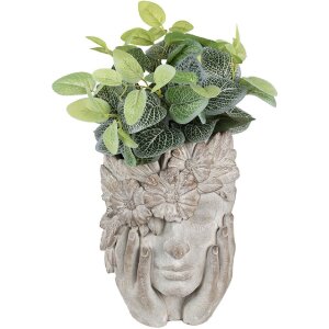 Clayre & Eef 6TE0500 Doniczka Flower Woman Grey 27x22x31 cm