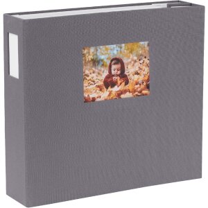 HNFD Album fotograficzny Lona szare płótno 1000 zdjęć 34,5x33 cm 168 białych stron