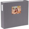 HNFD Album fotograficzny Lona szare płótno 1000 zdjęć 34,5x33 cm 168 białych stron