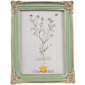 Clayre & Eef 2F1141 Ramka na zdjęcia 16x2x21 cm w kolorze zielonego złota w stylu bohemy