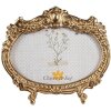 Clayre & Eef 2F1144 Ramka na zdjęcia w kolorze złotym 17x2x15 cm / 10x15 cm owalna barokowa