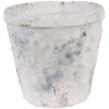 Clayre & Eef 6TE0520M Doniczka Terakota Biało Niebieska Ø 12x11 cm Styl wiejski