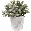 Clayre & Eef 6TE0520M Doniczka Terakota Biało Niebieska Ø 12x11 cm Styl wiejski