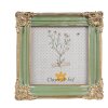 Clayre & Eef 2F1149 Ramka na zdjęcia Zielone złoto 13x2x13 cm 10x10 cm