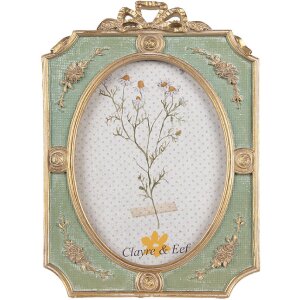 Clayre & Eef 2F1154 Ramka na zdjęcia w kolorze zielonego złota 16x2x24 cm 13x18 cm