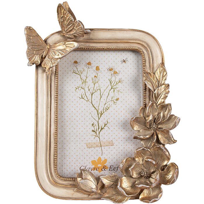Clayre & Eef 2F1101 Ramka na zdjęcia w kolorze złotym 17x3x23 cm / 10x15 cm