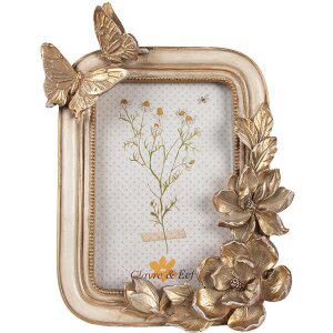 Clayre & Eef 2F1101 Ramka na zdjęcia w kolorze złotym 17x3x23 cm / 10x15 cm