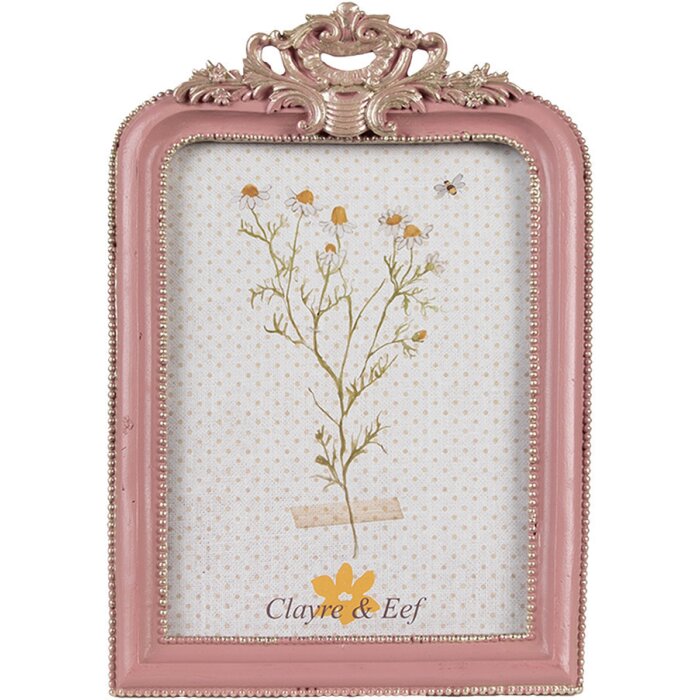 Clayre & Eef 2F1103 Ramka na zdjęcia różowe srebro 13x2x20 cm 10x15 cm