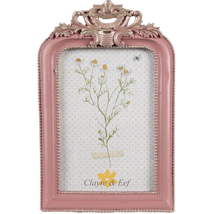 Clayre & Eef 2F1104 Ramka na zdjęcia różowe srebro 16x2x23 cm 13x18 cm