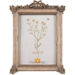Clayre & Eef 2F1112 Ramka na zdjęcia w kolorze złotym 18x2x24 cm 13x18 cm Romantyczna