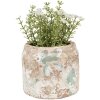 Clayre & Eef 6TE0539S Doniczka Terakota Beżowa Zielona Ø 11x9 cm