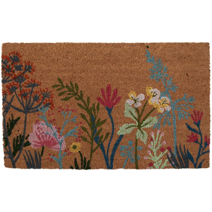 Clayre & Eef WFFMC Mata na drzwi kwiatowy wzór 75x45x1 cm