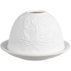 Clayre & Eef 6CE1808 Podstawka na tealight z motywem kota Ø 12x8 cm biała