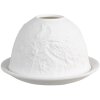 Clayre & Eef 6CE1809 Pojemnik na tealight Porcelanowy kot Ø 12x8 cm Biały