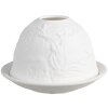 Clayre & Eef 6CE1812 Pojemnik na tealight Ø 12x8 cm Biały porcelanowy wzór jelenia