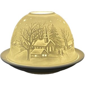 Clayre & Eef 6CE1814 Stojak na tealight Stars Ø 12x8 cm biały