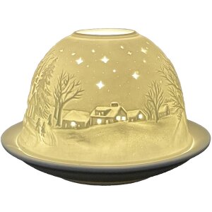 Clayre & Eef 6CE1814 Stojak na tealight Stars Ø 12x8 cm biały