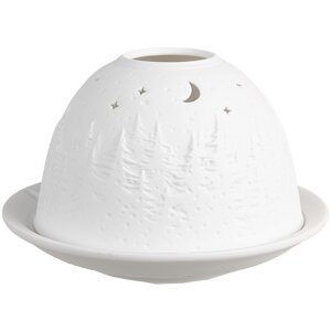 Clayre & Eef 6CE1817 Stojak na tealight Ø 12x8 cm Tree biały