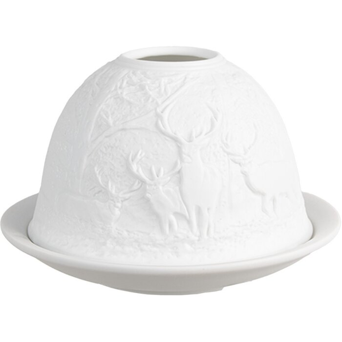Clayre & Eef 6CE1818 Świecznik na tealight Ø 12x8 cm biały