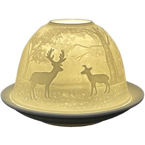Clayre & Eef 6CE1818 Świecznik na tealight Ø 12x8 cm biały