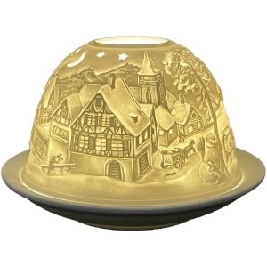 Clayre & Eef 6CE1823 Podstawka na tealight Winter Ø 12x8 cm biała