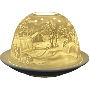 Clayre & Eef 6CE1823 Podstawka na tealight Winter Ø 12x8 cm biała