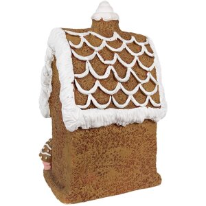 Clayre & Eef 6MG0054 Dekoracja domek z piernika z diodami LED 22x18x39 cm