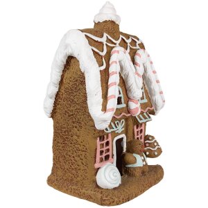 Clayre & Eef 6MG0054 Dekoracja domek z piernika z diodami LED 22x18x39 cm