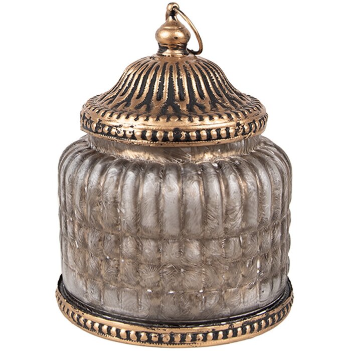 Clayre & Eef 6GL4598 Dekoracja szklana z LED Ø 10x13 cm w stylu vintage