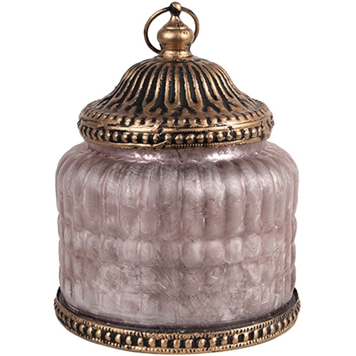Clayre & Eef 6GL4599 Dekoracja z diodami LED Ø 10x13 cm Vintage Pink Brown