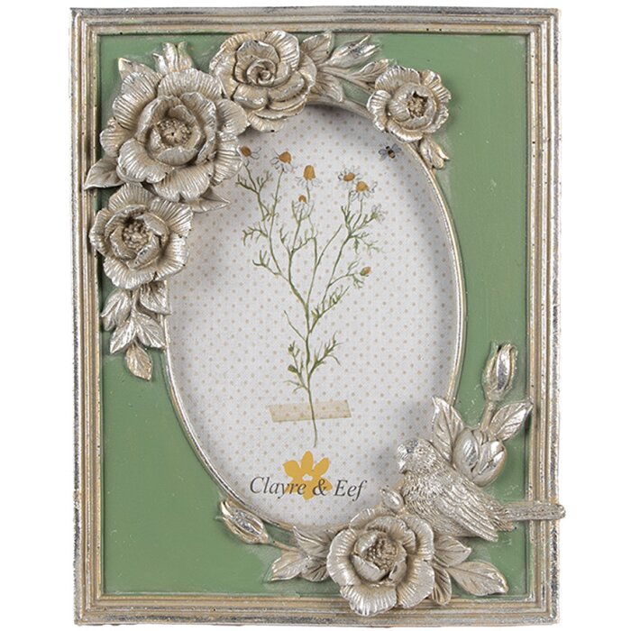 Clayre & Eef 2F1116 Ramka na zdjęcia w kolorze srebrnym 16x2x21 cm 10x15 cm