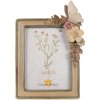 Clayre & Eef 2F1125 Ramka na zdjęcia 15x3x23 cm 10x15 cm Beżowa Kwiaty Motyl
