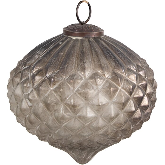 Clayre & Eef 6GL4535L Bombki choinkowe Ø 20x18 cm Vintage Silver