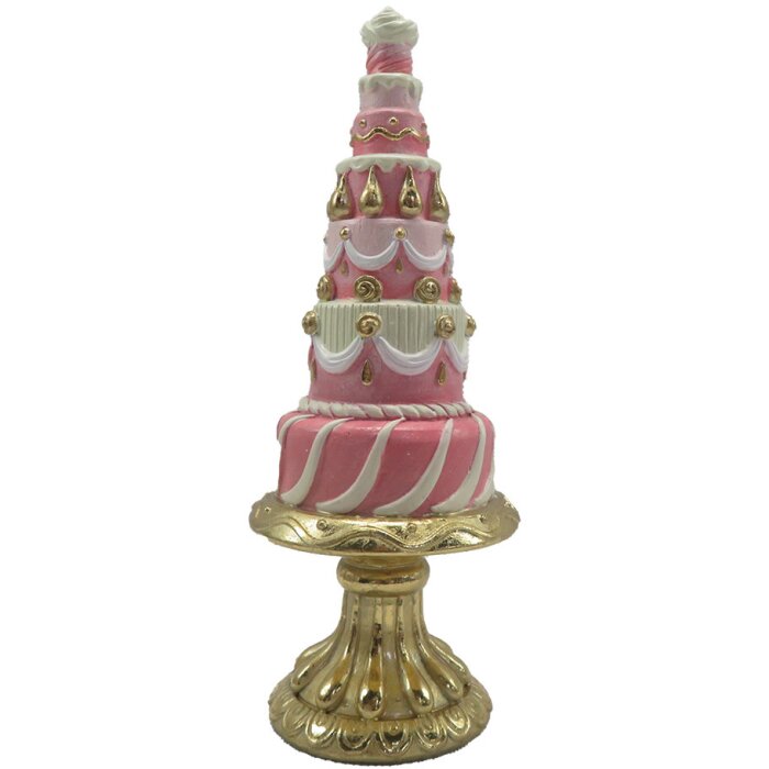 Clayre & Eef 6PR4220 Tort dekoracyjny Ø 8x21 cm różowe złoto