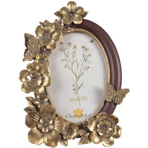 Clayre & Eef 2F1136 Ramka na zdjęcia 16x3x22 cm 10x15 cm złoto-brązowa
