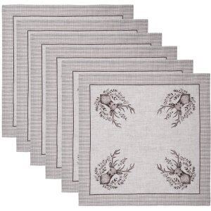 Clayre & Eef GTW43 Zestaw serwetek 6-częściowy 40x40 cm beżowo-brązowy