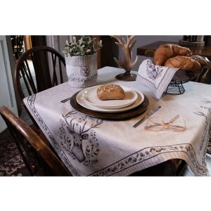 Clayre & Eef GTW43 Zestaw serwetek 6-częściowy 40x40 cm beżowo-brązowy
