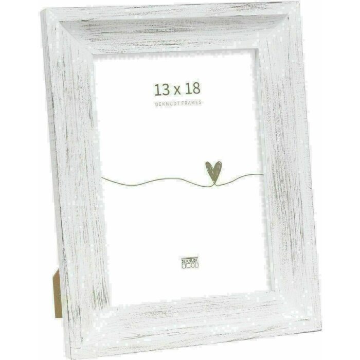 Deknudt S67UF1 Ręcznie malowana ramka na zdjęcia biała 13,0x18,0 cm
