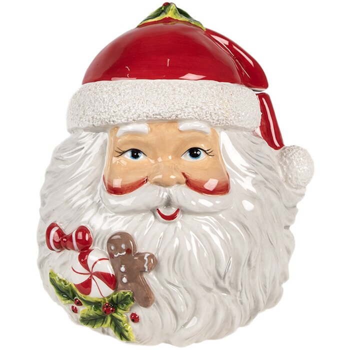 Clayre & Eef 6CE1856 Słoik do przechowywania z pokrywką 20x17x22 cm Father Christmas