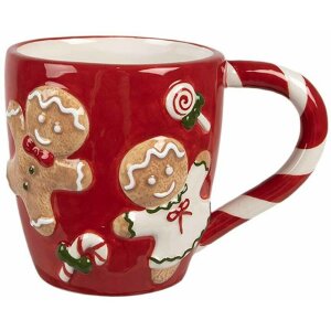 Clayre & Eef 6CEMU0158 Kubek Gingerbread Red-White...