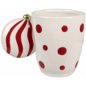 Clayre & Eef 6CEMU0162R Kubek z uchwytem w kształcie bombki 350 ml