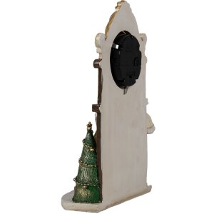 Clayre & Eef 6PR4180 Dekoracja Zegar bożonarodzeniowy 15x7x22 cm