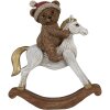 Clayre & Eef 6PR4169 Dekoracja Niedźwiedź na koniu bujanym 12x4x14 cm