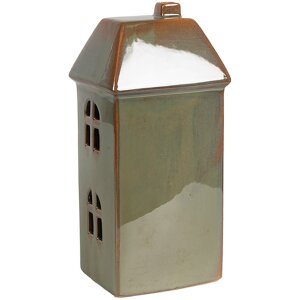 Clayre & Eef 6CE1797 Dekoracja Dom LED Zielona Porcelana 7x6x15 cm